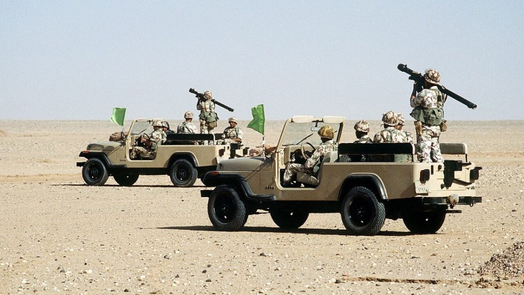 Egyptian forces with MANPADS air defense systems